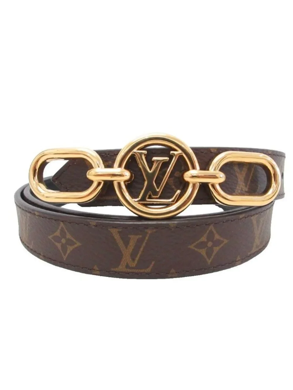 Louis Vuitton Belt LV Circle Prime 20 Reversible Monogram Logo Gold All Over